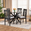 Baxton Studio Callie Grey Upholstered and Brown Finished Wood 5-Piece Dining Set 170-9734-10892